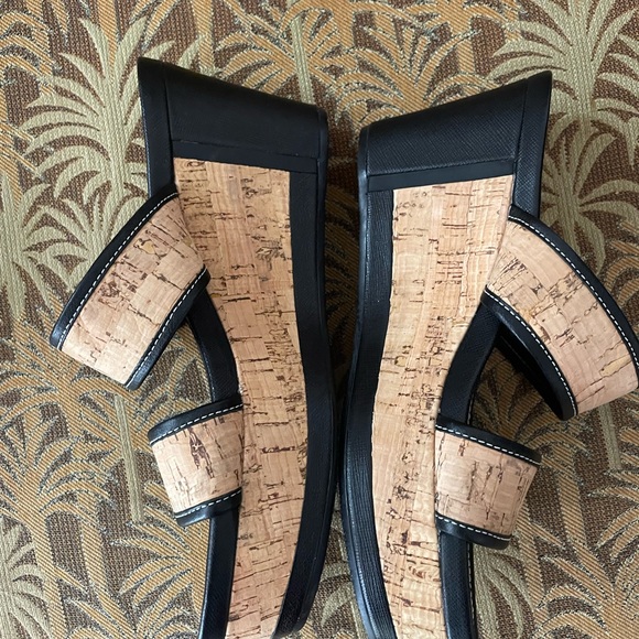 PRADA | Cork Wedge Sandals | Black | Size 37 - Picture 10 of 15